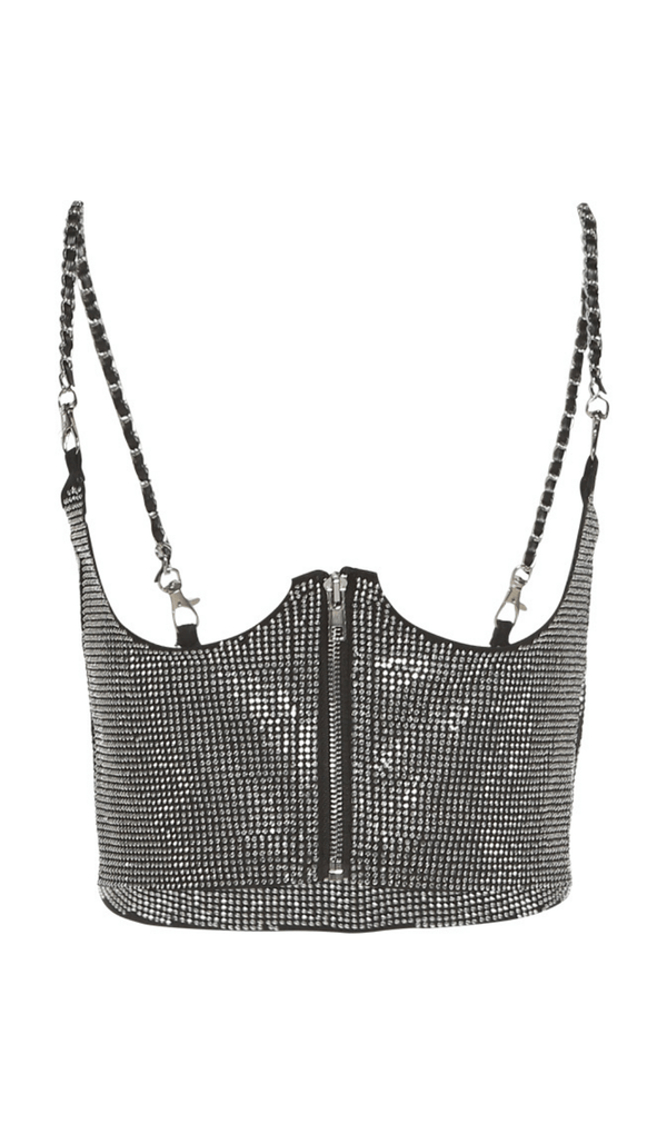 Iron chain sling hot drill corset vest styleofcb 