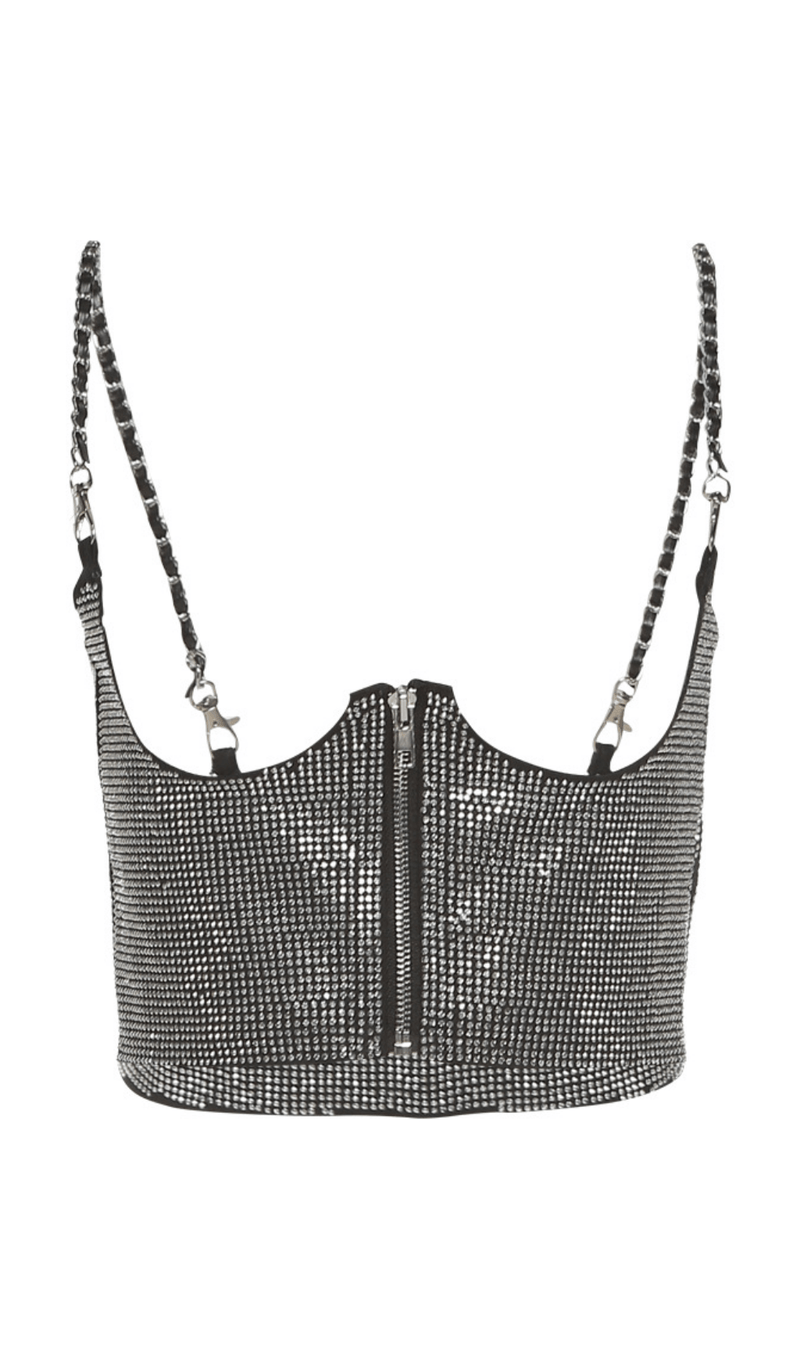 Iron chain sling hot drill corset vest styleofcb 