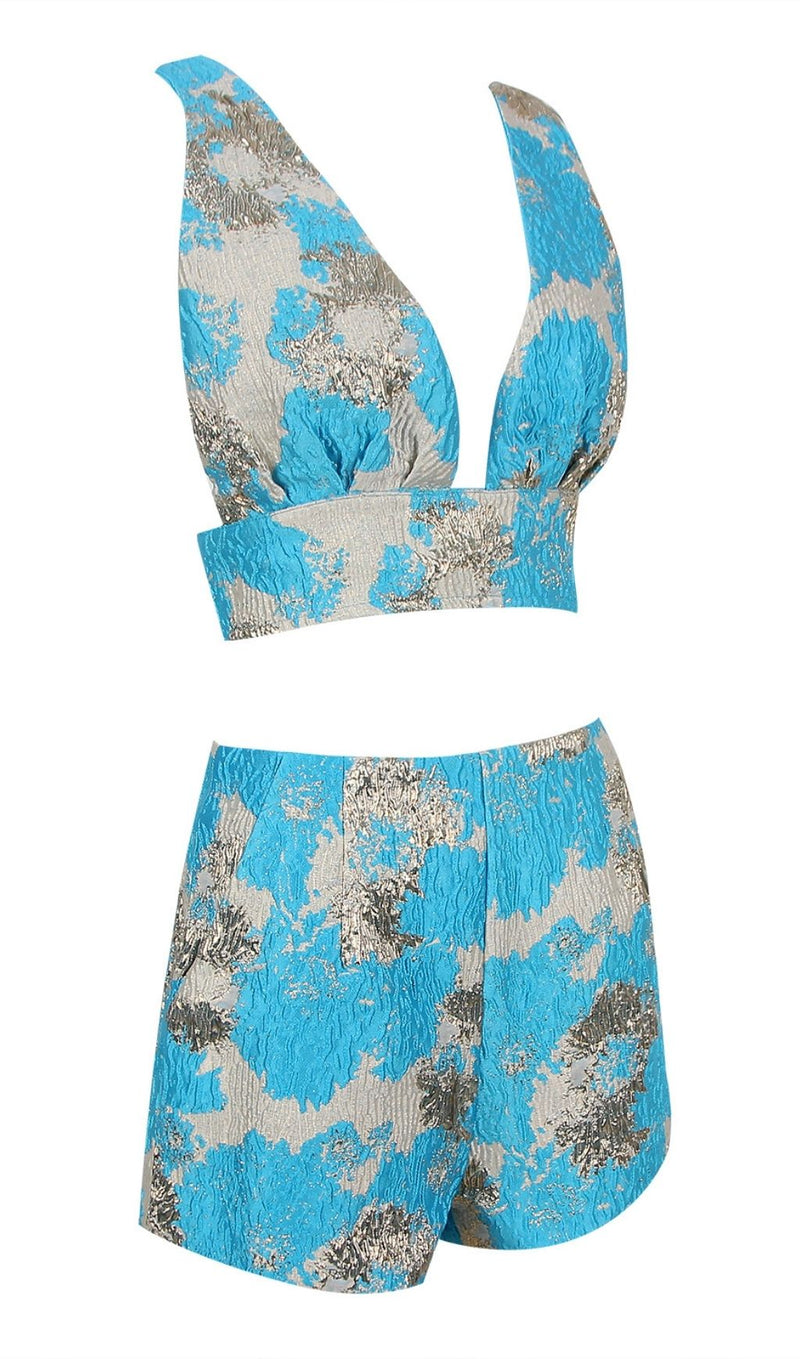JACQUARD TWO PIECE SET IN YELLOW Clothing styleofcb 