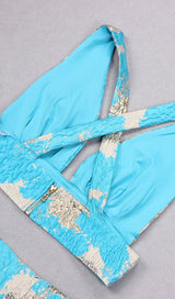 JACQUARD TWO PIECE SET IN YELLOW Clothing styleofcb 