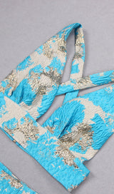 JACQUARD TWO PIECE SET IN YELLOW Clothing styleofcb 