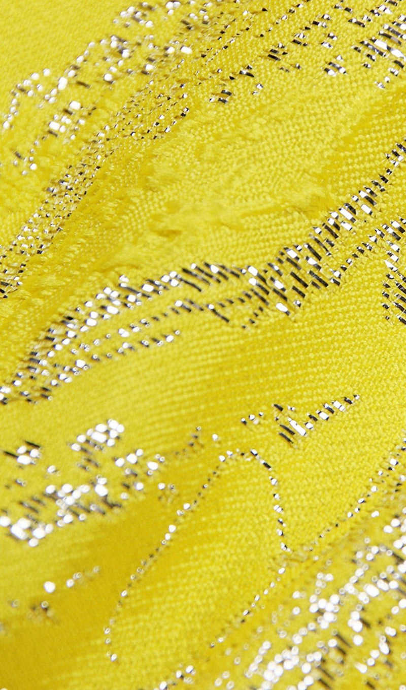JACQUARD TWO PIECE SET IN YELLOW Clothing styleofcb 