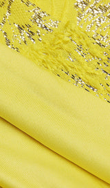 JACQUARD TWO PIECE SET IN YELLOW Clothing styleofcb 