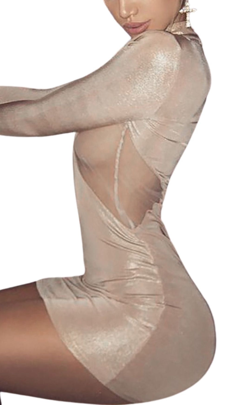 KHAKI RUCHED MINI DRESS Dresses styleofcb 