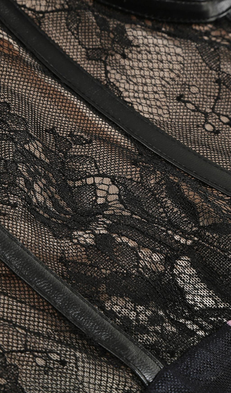 LACE PRINTED MIdi DRESS IN BLACK Dresses styleofcb 