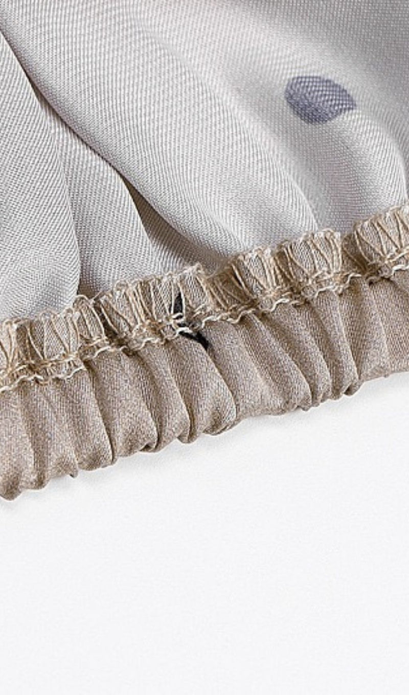 LANTERN SLEEVE SUSPENDERS WRAP TOP