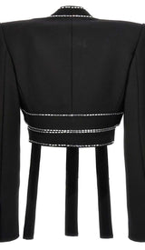 LATTICED EMBELLISHED ROPE TWO PIECES IN BLACK DRESS STYLE OF CB 