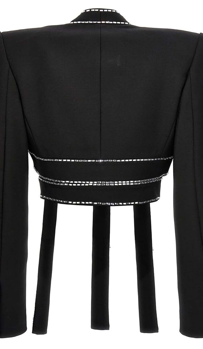 LATTICED EMBELLISHED ROPE TWO PIECES IN BLACK DRESS STYLE OF CB 