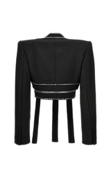 LATTICED EMBELLISHED ROPE TWO PIECES IN BLACK DRESS STYLE OF CB 