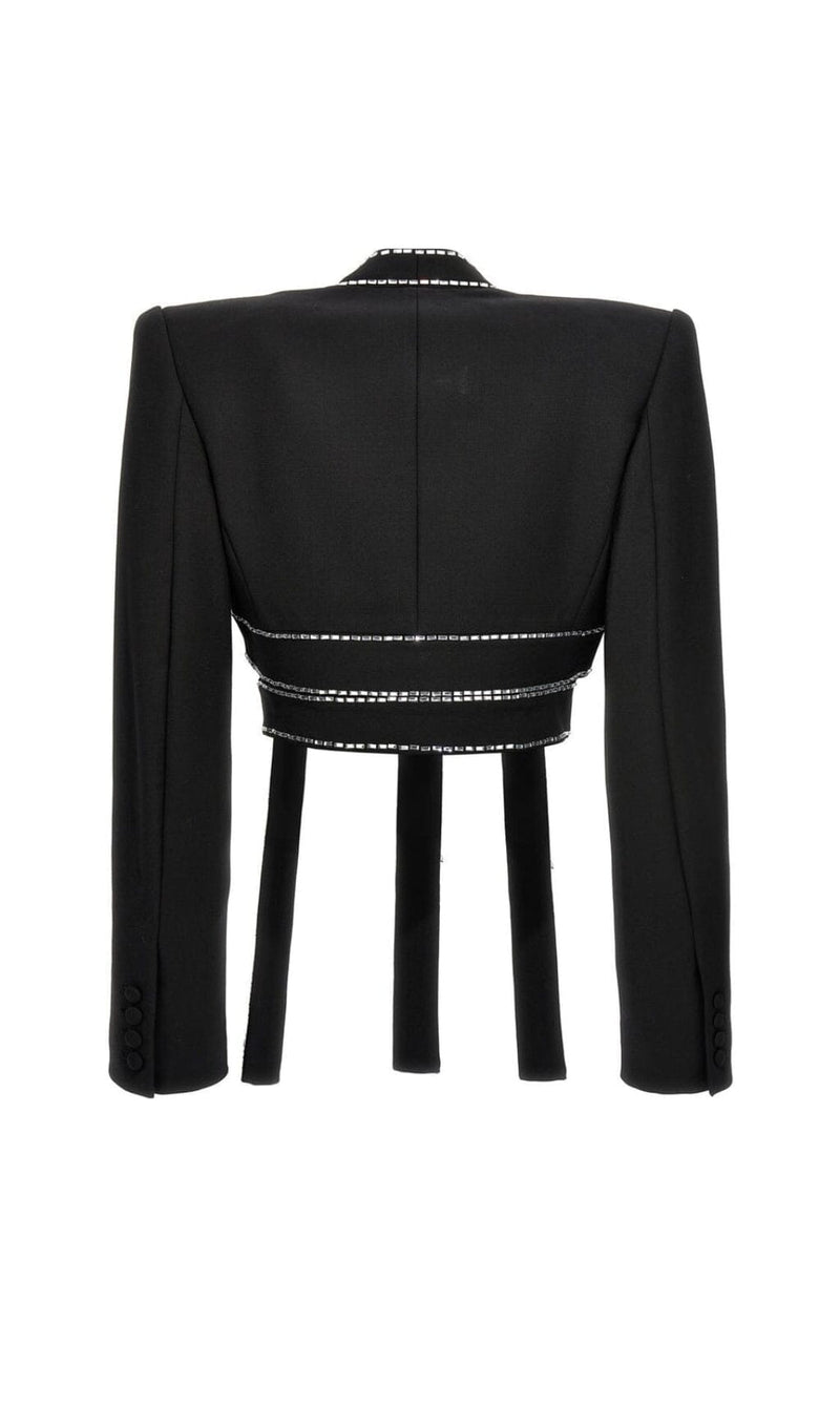 LATTICED EMBELLISHED ROPE TWO PIECES IN BLACK DRESS STYLE OF CB 