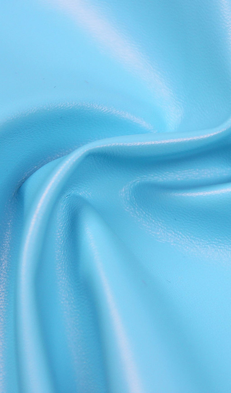 LEATHER STRAPLESS TWO PIECE SET IN BLUE Dresses styleofcb 