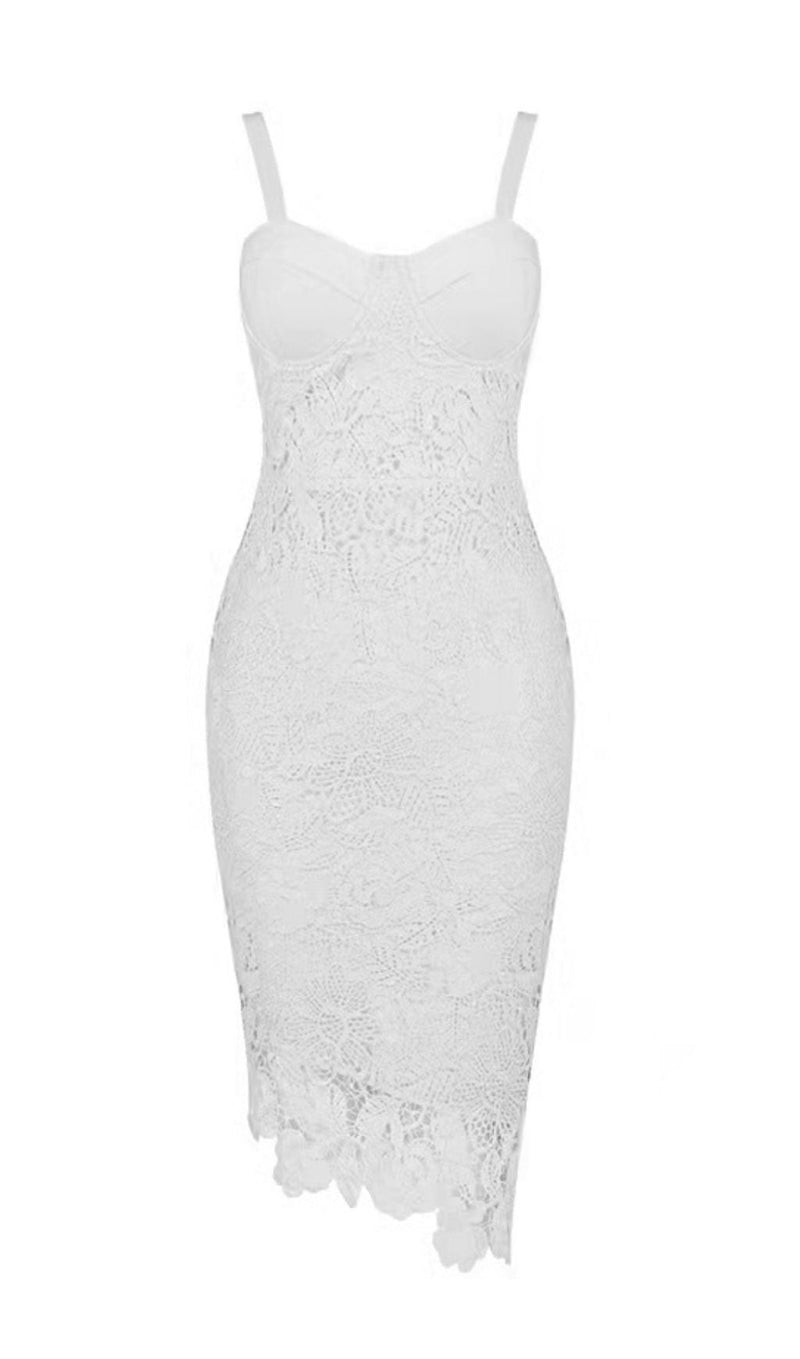 LEMON YELLOW LACE SHEATH DRESS junaembiwcl XS WHITE 