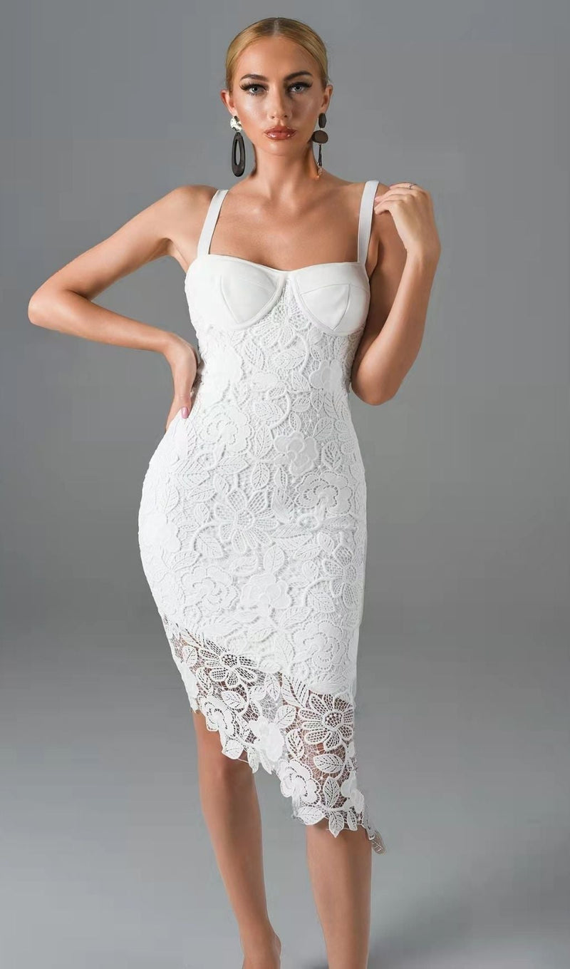 LEMON YELLOW LACE SHEATH DRESS junaembiwcl 