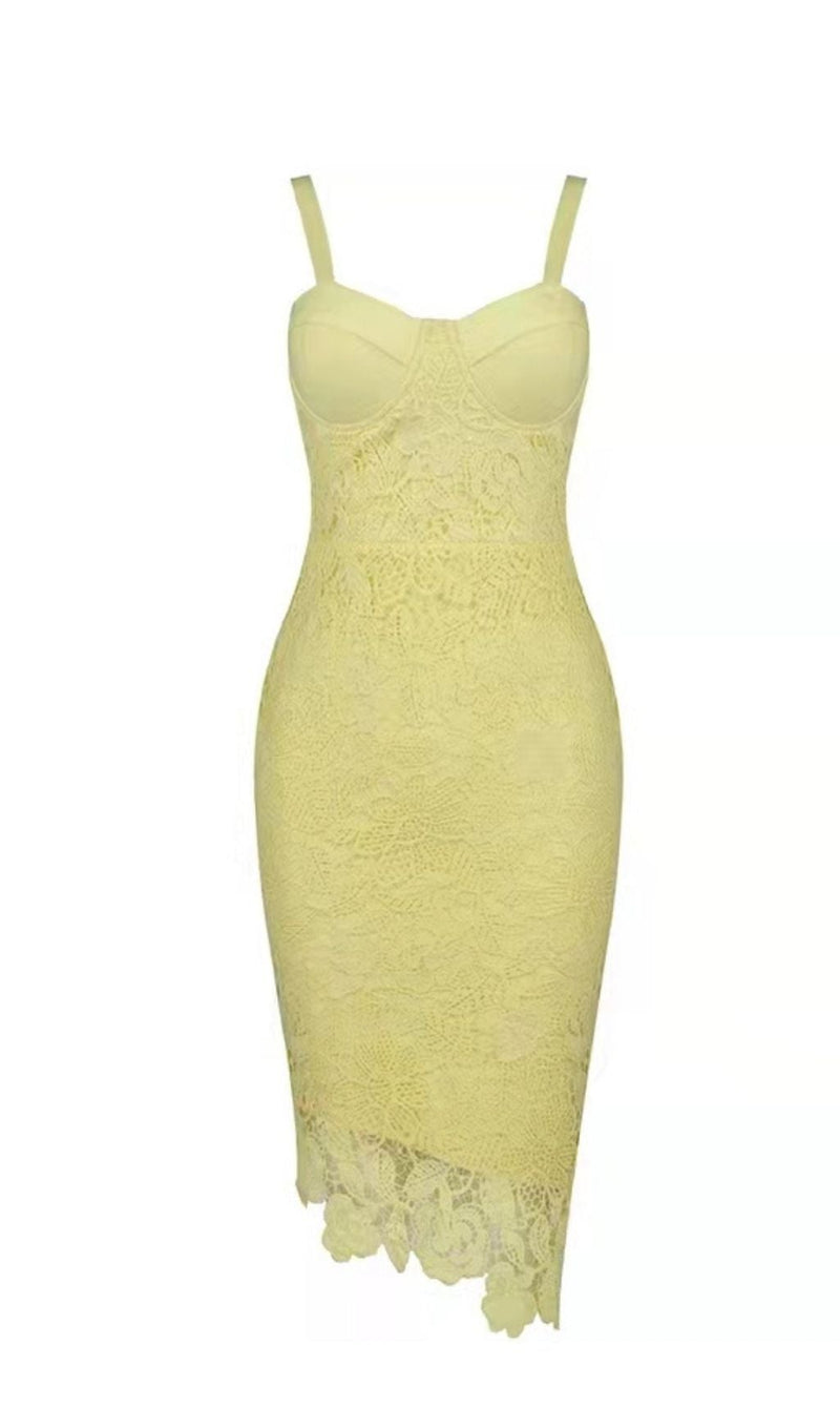 LEMON YELLOW LACE SHEATH DRESS junaembiwcl XS LEMON YELLOW 