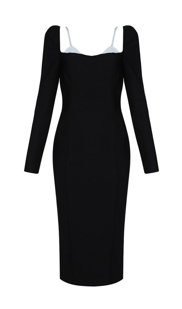 LONG SLEEVE BANDAGE MIDI DRESS IN BLACK Dresses styleofcb 