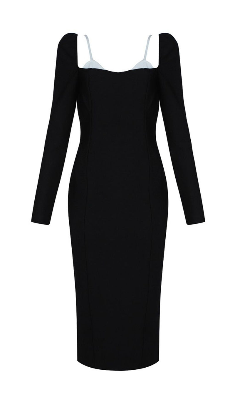 LONG SLEEVE BANDAGE MIDI DRESS IN BLACK Dresses styleofcb 