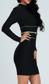 LONG SLEEVE BANDAGE MINI DRESS IN BLACK DRESS styleofcbdress 