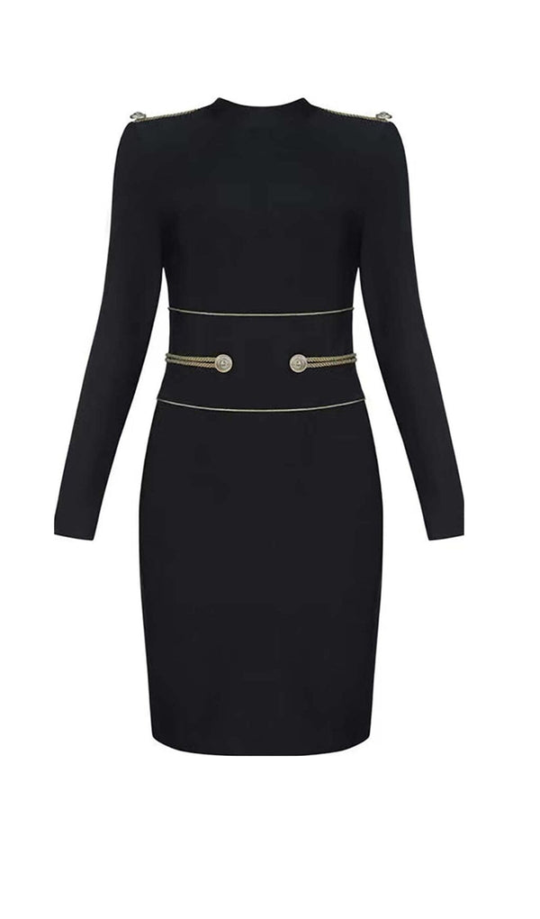 LONG SLEEVE BANDAGE MINI DRESS IN BLACK DRESS styleofcbdress 