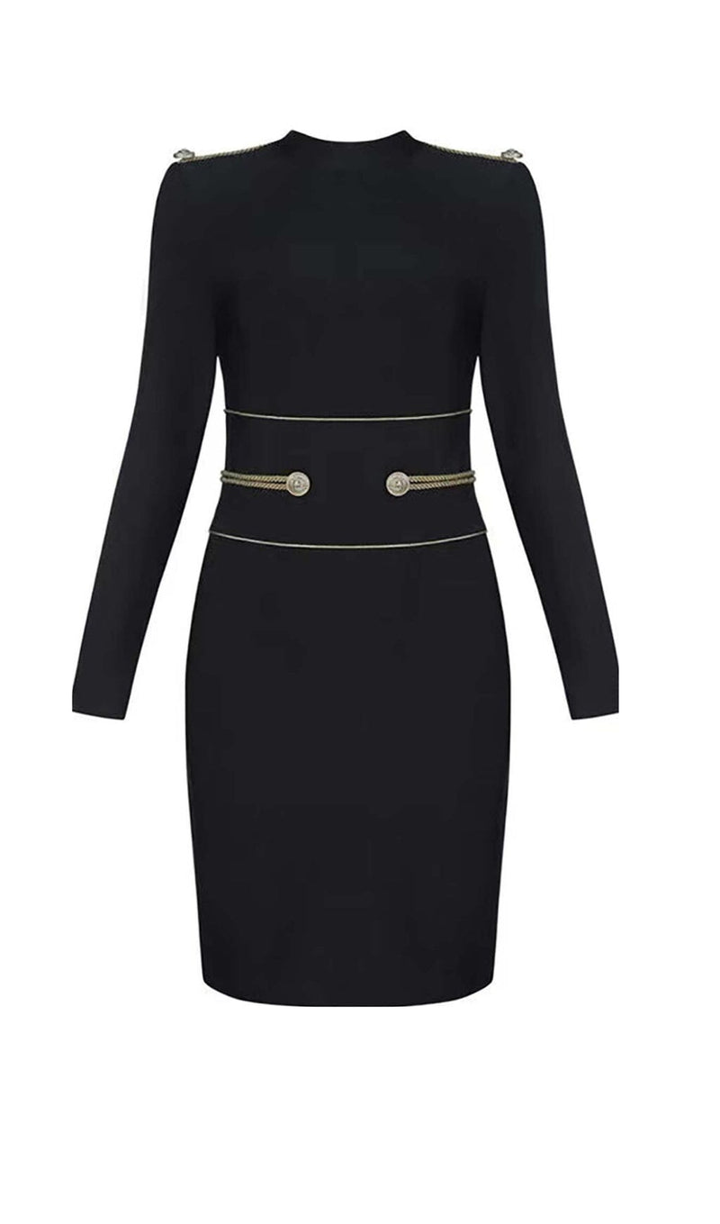 LONG SLEEVE BANDAGE MINI DRESS IN BLACK DRESS styleofcbdress 