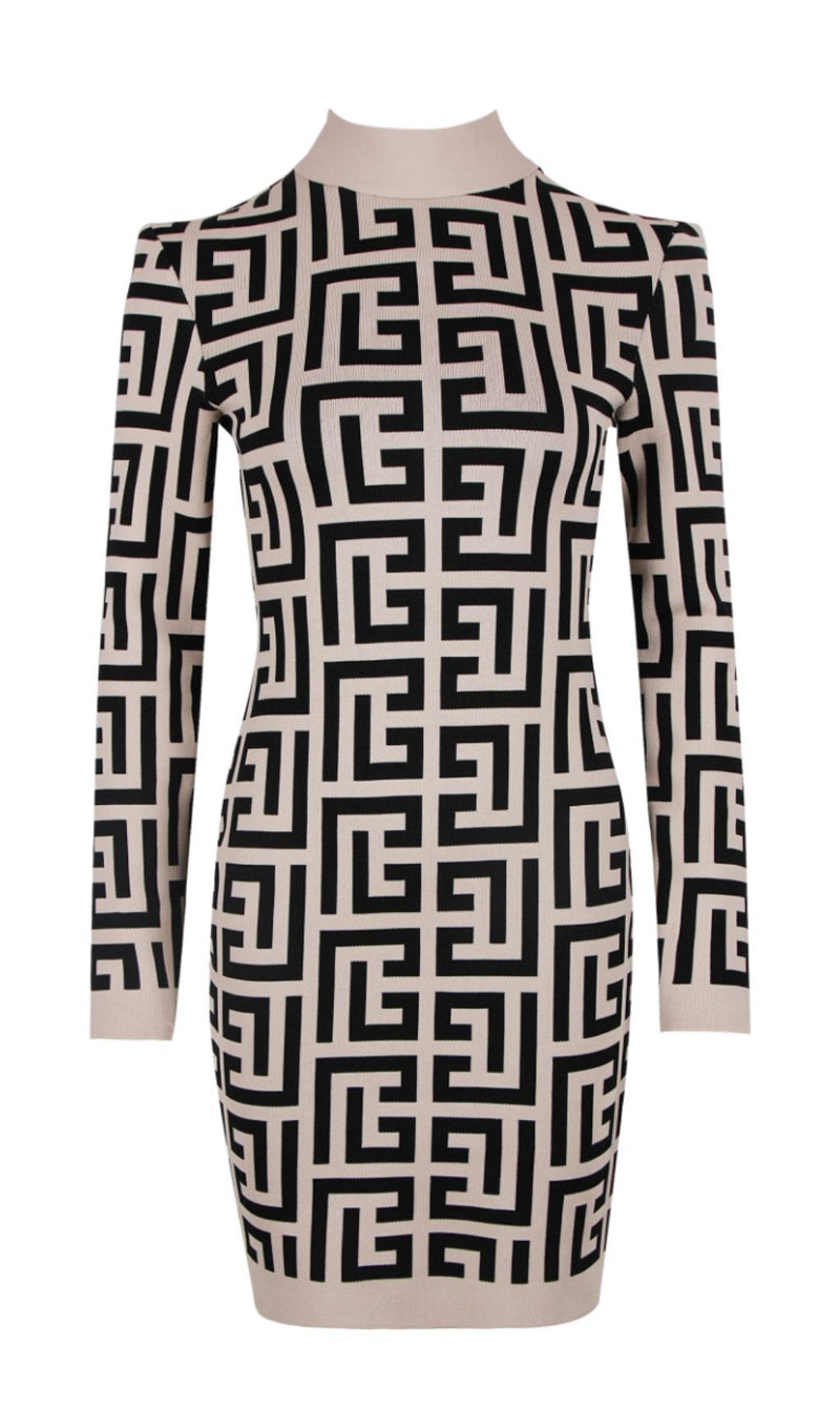 LONG SLEEVE HIGH COLLAR DRESS styleofcb 