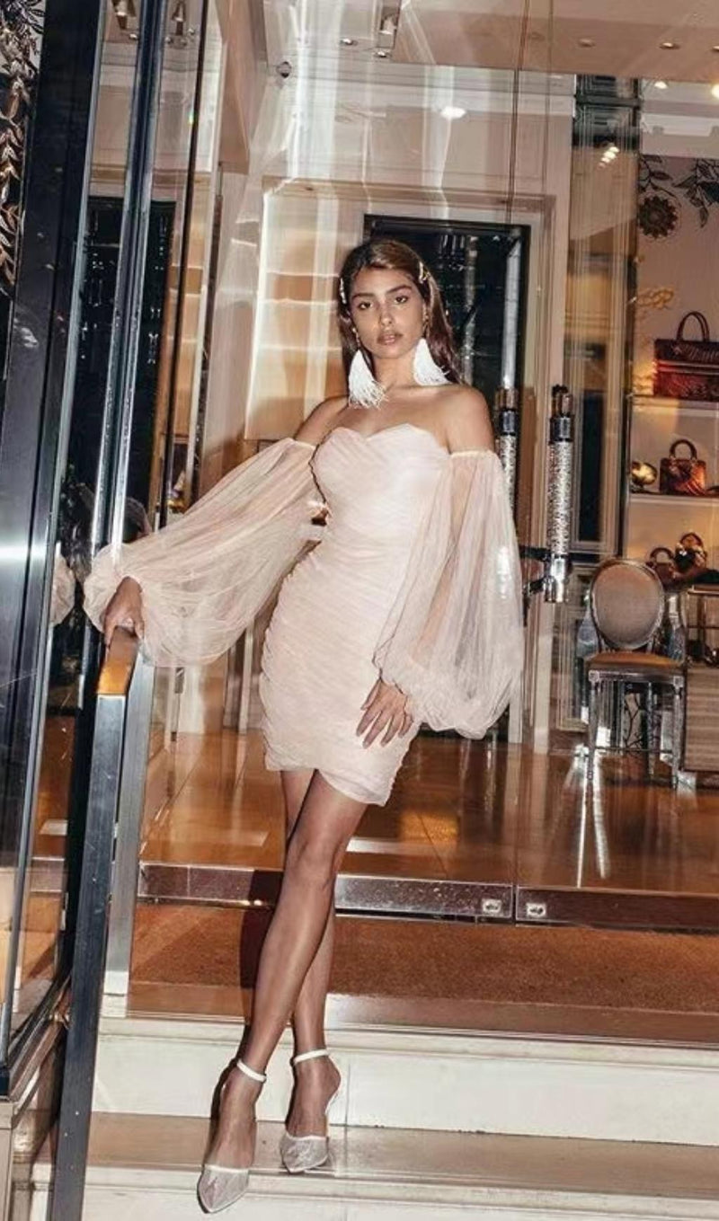 LONG SLEEVE MINI DRESS IN PINK Dresses styleofcb 