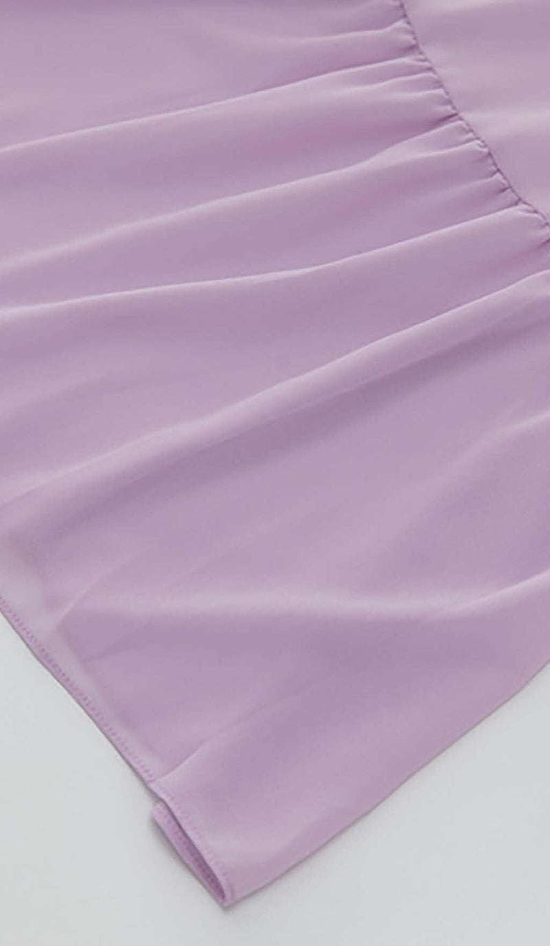 LONG SLEEVE RUFFLE MAXI DRESS IN LILAC DRESS STYLE OF CB 