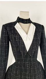 LONG SLEEVES A LINE JACKET DRESS IN BLACK DRESS styleofcb 
