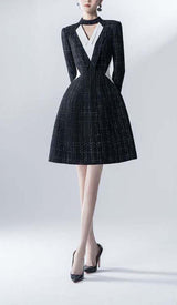 LONG SLEEVES A LINE JACKET DRESS IN BLACK DRESS styleofcb 