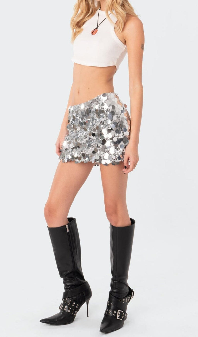 LOW RISE SEQUIN MINI SKIRT DRESS STYLE OF CB 