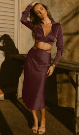 Lace-up collar skirt suit styleofcb 