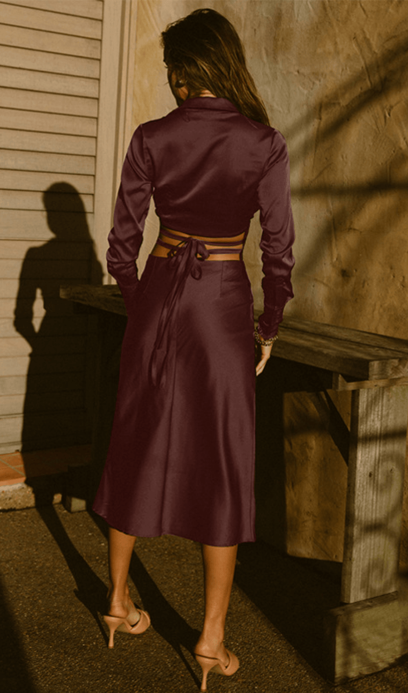 Lace-up collar skirt suit styleofcb 