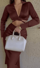 Lace-up collar skirt suit styleofcb 