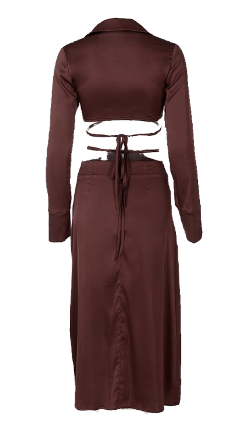 Lace-up collar skirt suit styleofcb 