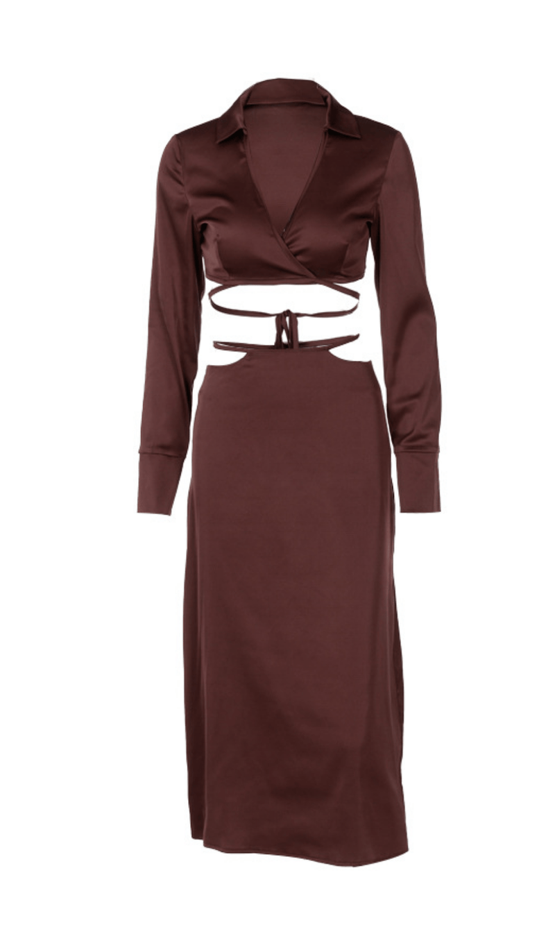 Lace-up collar skirt suit styleofcb S 