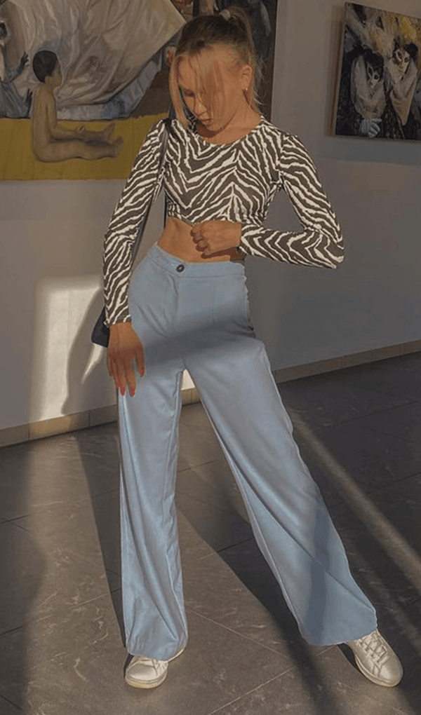 Lace-up zebra print halter top styleofcb 