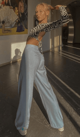 Lace-up zebra print halter top styleofcb 