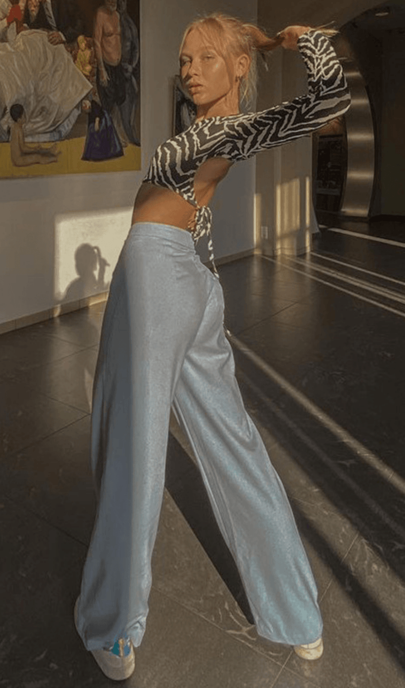 Lace-up zebra print halter top styleofcb 