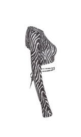 Lace-up zebra print halter top styleofcb 