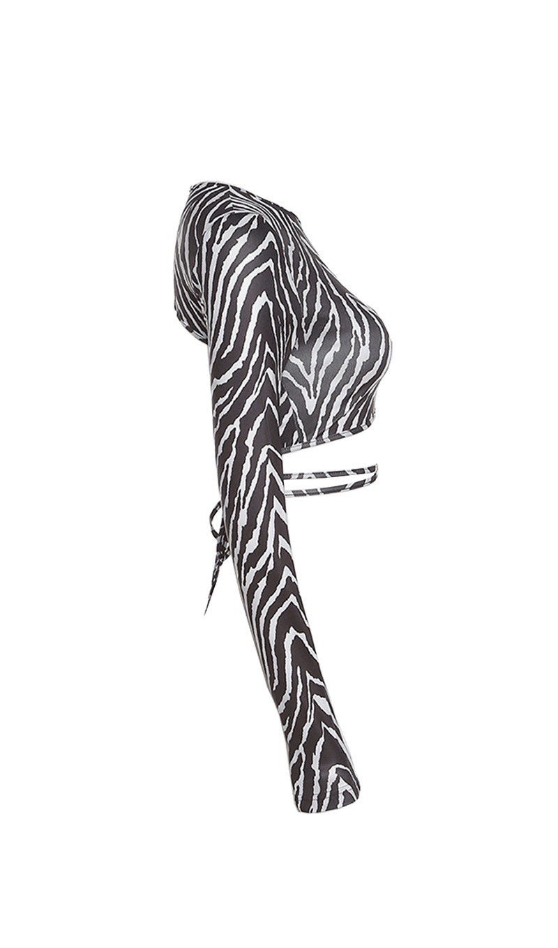 Lace-up zebra print halter top styleofcb 
