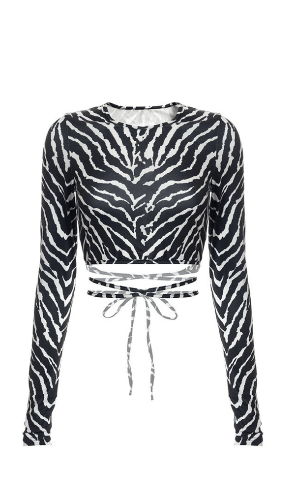 Lace-up zebra print halter top styleofcb 