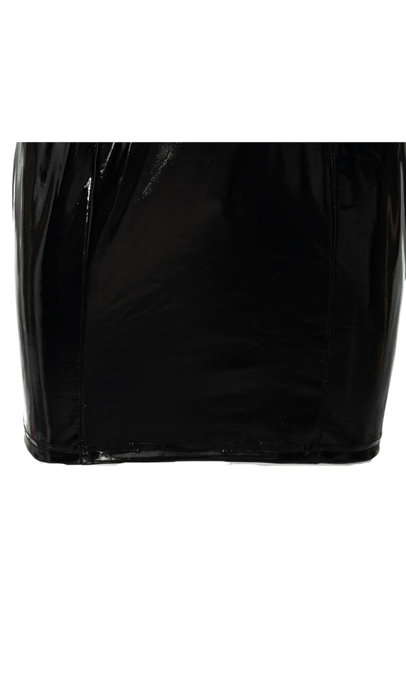 Leather V-neck dress styleofcb 