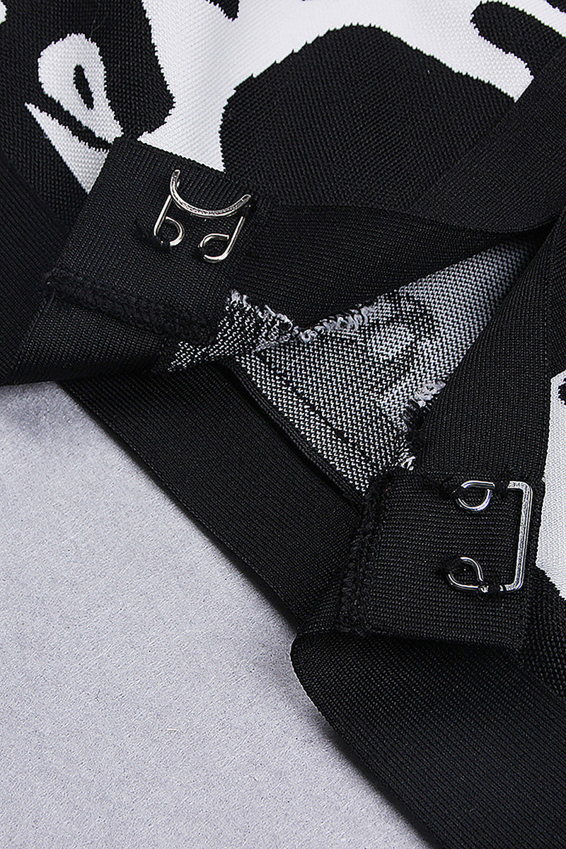 Leopard Print Deep V Short Bandage Jacket In Black TOPS & SKIRTS styleofcb 