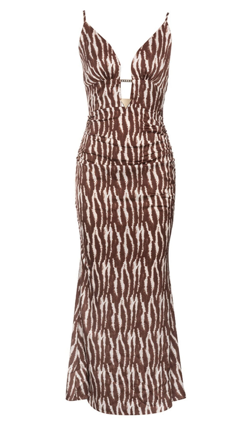 BANDAGE SPLIT MAXI STRIPE DRESS DRESS styleofcb 