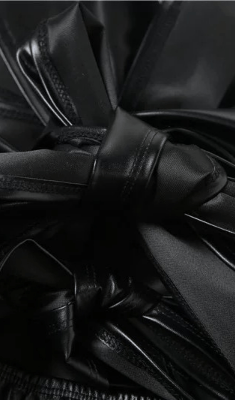 Low-cut hollow faux leather dress styleofcb 