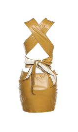 Low-cut hollow faux leather dress styleofcb 