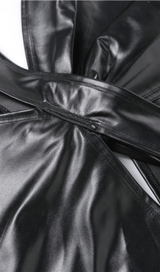 Low-cut hollow faux leather dress styleofcb 