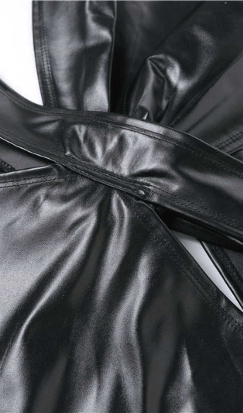 Low-cut hollow faux leather dress styleofcb 