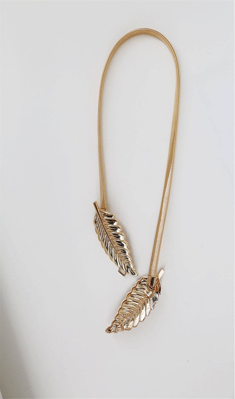 METALLIC BRONZE DRAPE MINI GOLD DRESS（including belt）