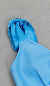 MICRO BUTTON MERMAID MIDI DRESS IN BRIGHT BLUE DRESS STYLE OF CB 