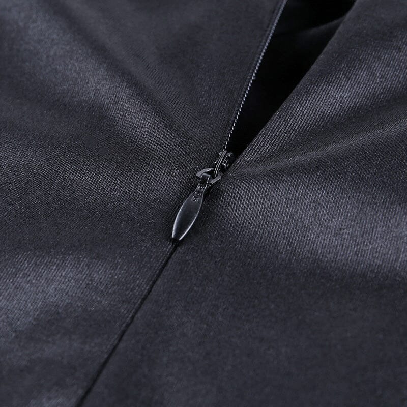HIGH SLIT SUSPENDER DRESS IN BLACK styleofcb 